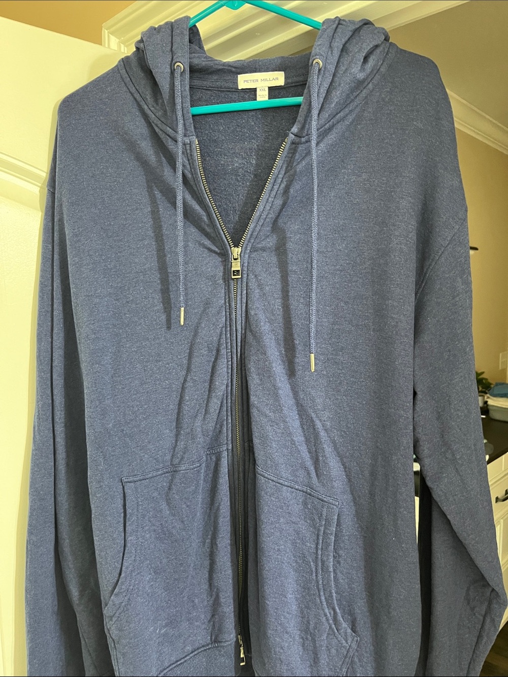 Peter Millar Heather Navy Full-Zip Hoodie